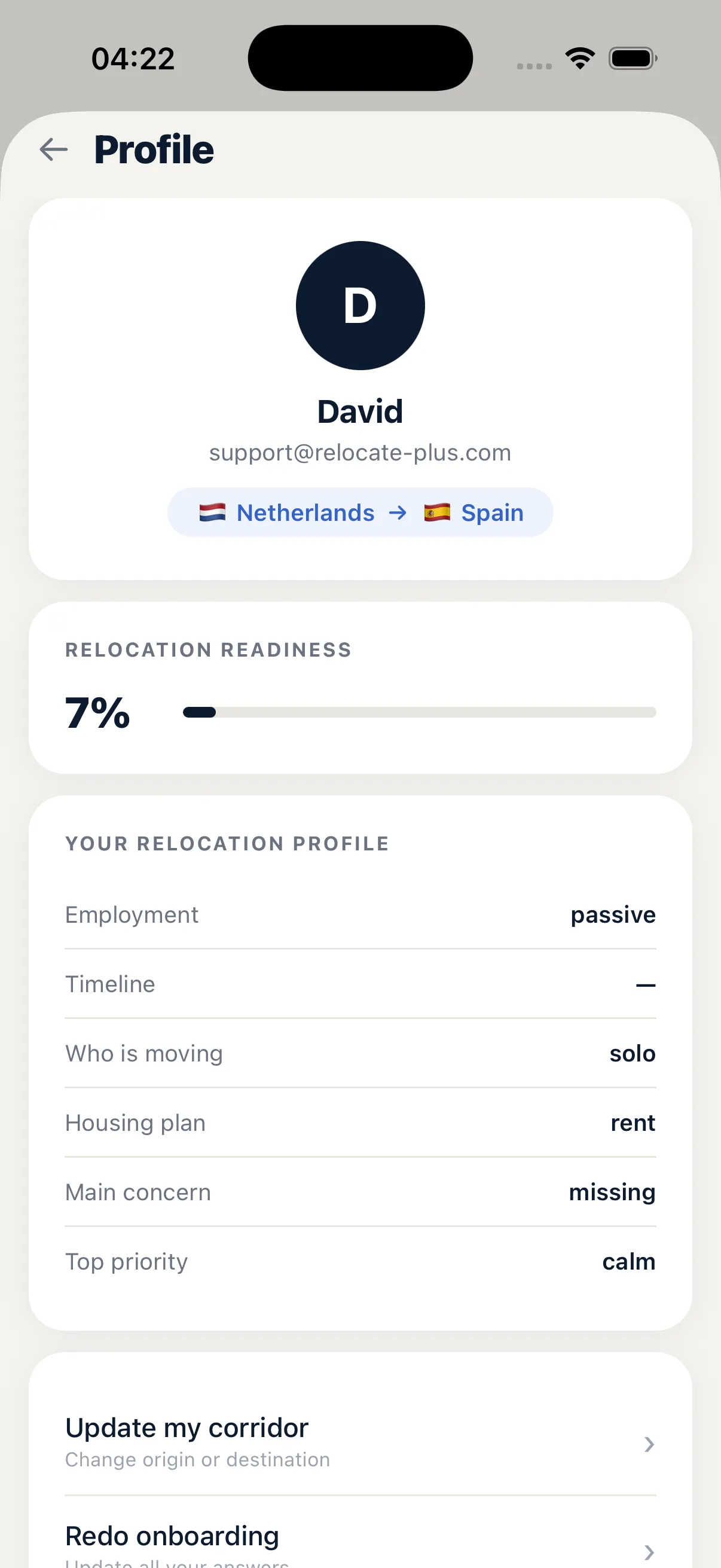 Relocate+ Progress